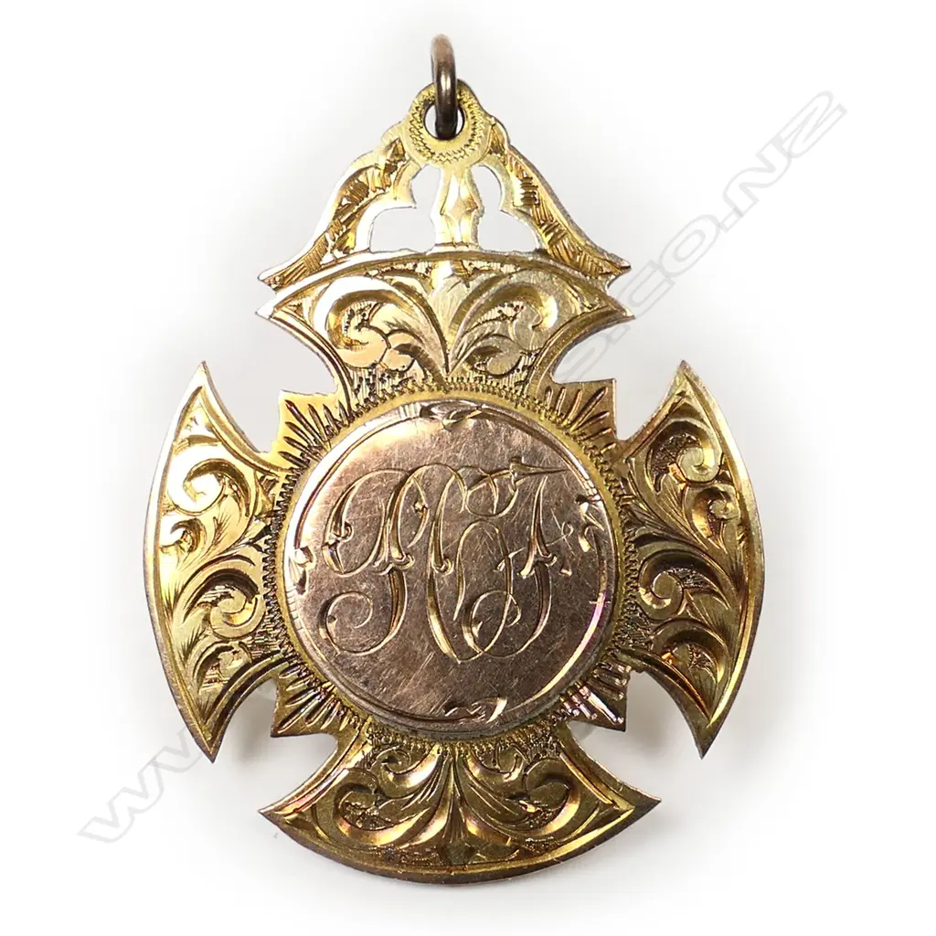 A 9ct yellow gold A. Stoneham Boer War Medal of Honour 1901, Image 1++